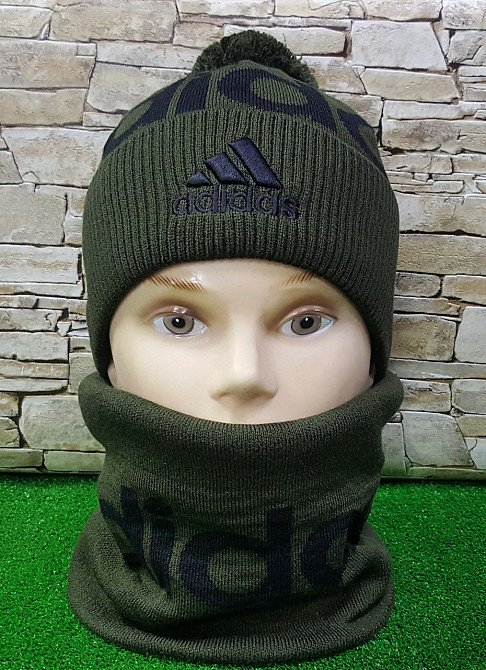 Комплект шапка+бафф  Adidas Originals Pom Pom Fleece Киев - изображение 1