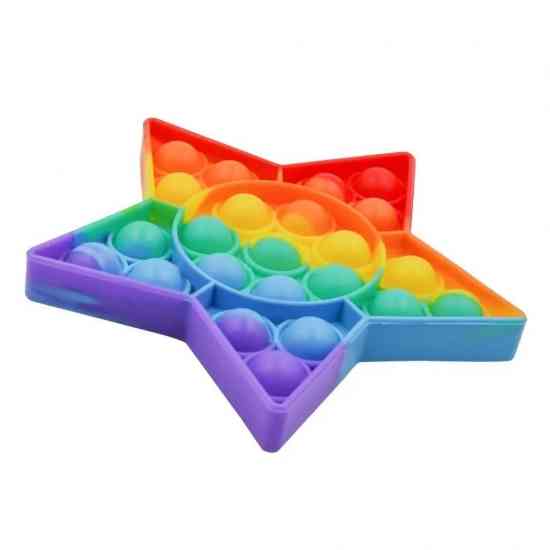 Мягкая игрушка антистресс, бесконечная пупырка Pop It Радужная звезда Винница