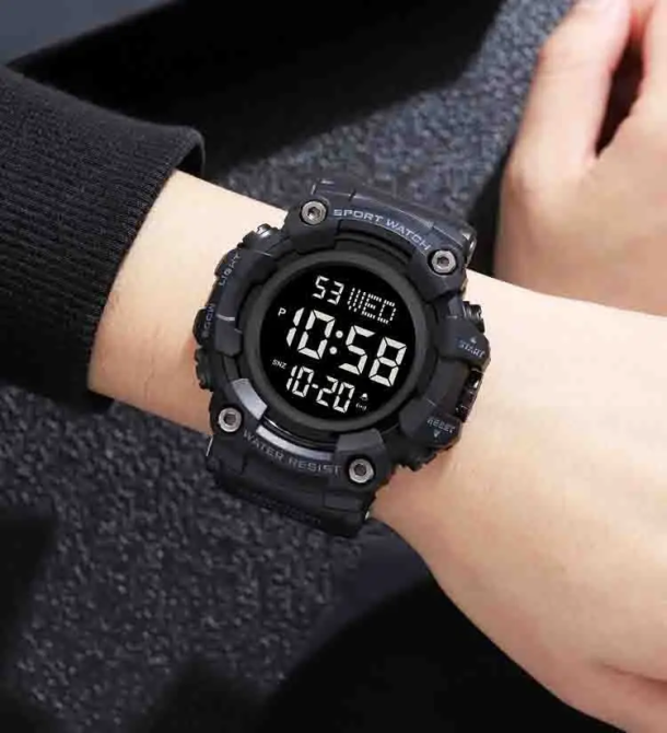 Тактичний чоловічий годинник Skmei 1968 Чорний з чорним циферблатом Київ - фото 6