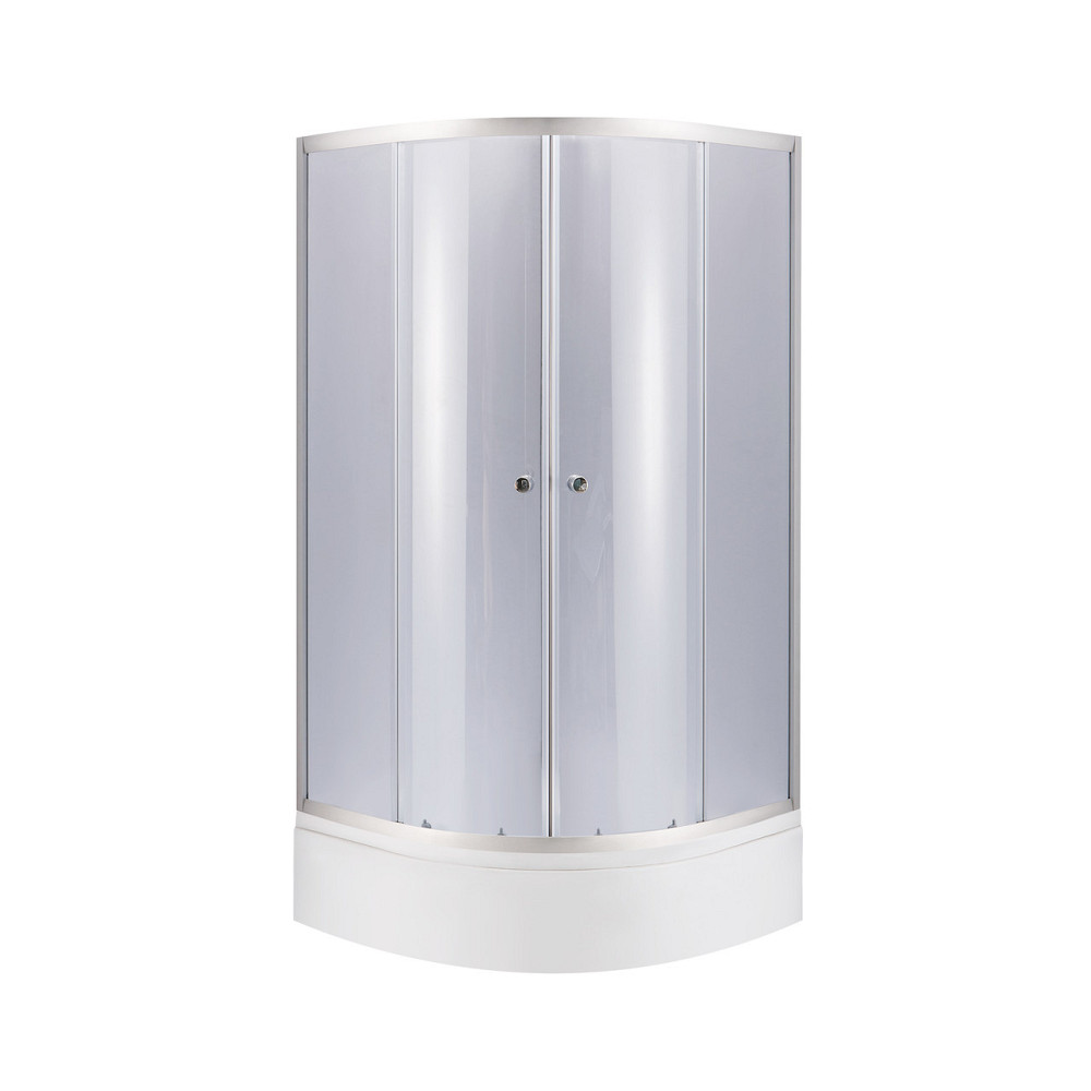 Lidz Latwa SC80x80.SAT.MID.GR Душевая кабина полукруглая, стекло тон. 4 мм + Lidz Душевой поддон KAPIELKA ST80x80x26, с панелью Киев - изображение 1