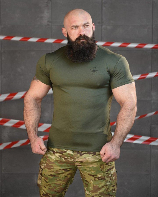 Тактична вологовідвідна футболка SABUR ЗСУ олива ВТ6551 Одесса - изображение 2