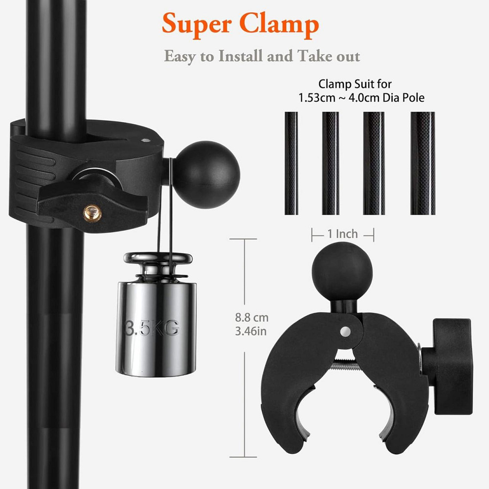 Тримач для мікрофонної стійки для iPad планшета iPhone смартфона сумісність 4″-13.5″ для журавля нотного пюпітра тарілкової стійки Київ - фото 5