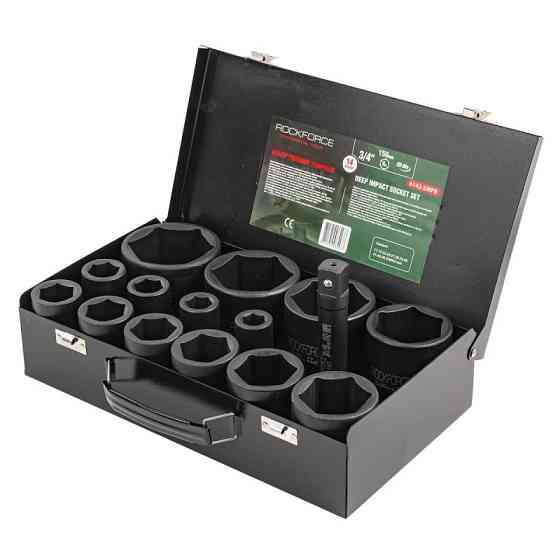 Набір головок ударних глибоких 3/4'' 14 предметів (6 граней) (17,19,22,24,27,30,32,36,41,46,50,55,60,65мм) Одесса