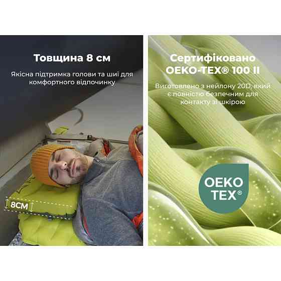 Надувна подушка Flextail Tiny Pillow, зелений Рівне