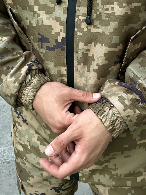 Чоловіча тактична куртка військового пікселя зсу, армейська вітрова з капюшоном зелена пікселя L Одеса - фото 3