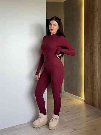 Женский повседневный термо костюм двойка: боди и лосины из ткани пума Бордо, 44/46 Одесса