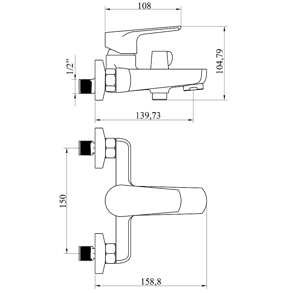 Змішувач для ванни DOMINO VITO DVO-102N Тернопіль - фото 6