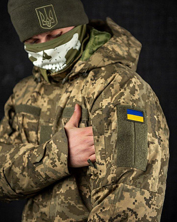 Зимняя верхняя защитная мужская куртка пиксель 52р ветровая и влаго защита Киев - изображение 13