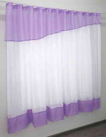 Кухонная занавеска VR-Textil № 047к сиреневый с белым 270х170 см (50-220) Киев