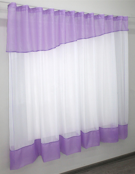 Кухонная занавеска VR-Textil № 047к сиреневый с белым 270х170 см (50-220) Киев - изображение 2