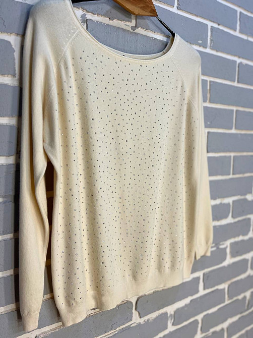 Джемпер жіночий ACCORDDREAM 9067 тонкий светр розсип камінців, молочний, one size Київ - фото 13