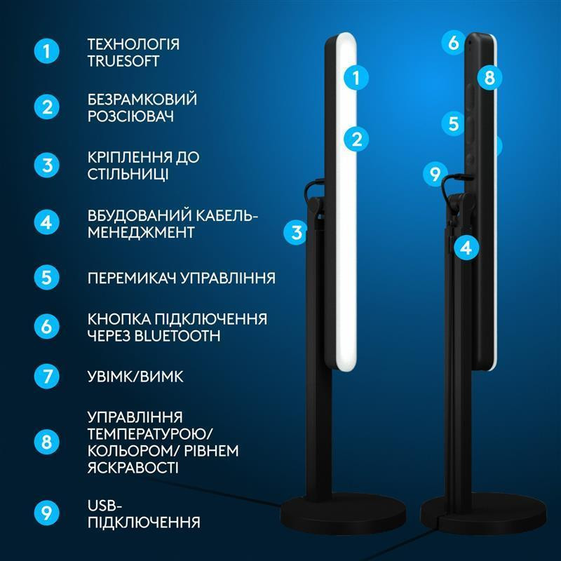 Лампа блогера Logitech Litra Beam TrueSoft Graphite (946-000020) LED-лампа Харків - фото 5