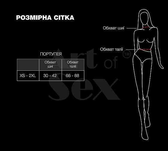 Жіноча портупея з шипами Art of Sex - Milana, екошкіра, розмір XS-2XL, колір чорний Sex Aura Київ