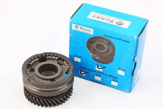 Шестерня КПП 2110 3-передачи в сборе стар. обр. Успех (шест. б/о, синхр. 2108, муфта d 32 мм) Винница