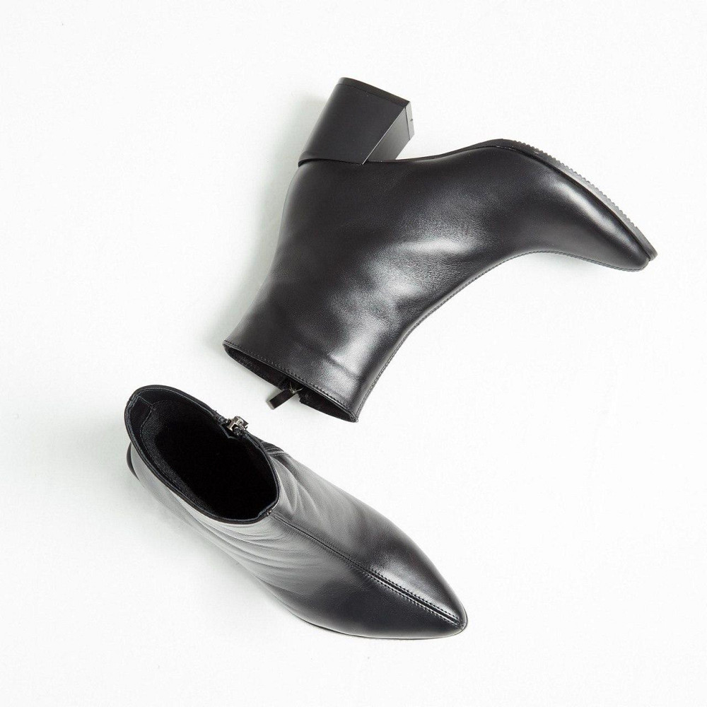 No brend Черевики на підборах 6 см. жіночі демісезонні чорні весна-осінь 6125 утеплені на байці Коломия - фото 1