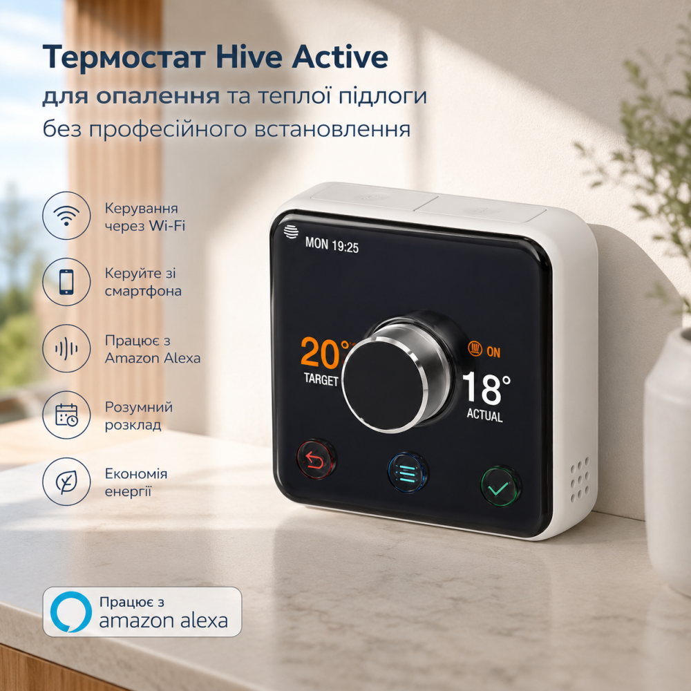Термостат Hive Active Heating для котла та гарячої води Без хаба Білий (Розумне керування Wi-Fi, Alexa) Київ - фото 10