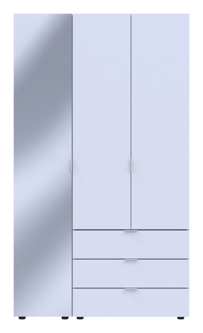 Комплект шаф для одягу Doros Гелар (2 шт.) 116,5х49,5х203,4 см Дзеркало/Білий (DRS-011132) Дніпро - фото 1