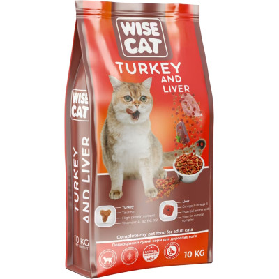 Сухой корм для кошек Wise Cat Turkey and liver 400 г (4820111141647) Винница - изображение 1