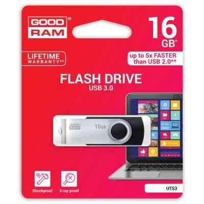 USB флеш накопитель Goodram 16GB Twister Black USB 3.0 (UTS3-0160K0R11) Винница