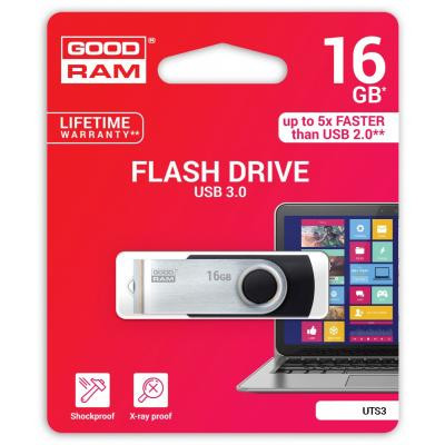 USB флеш накопитель Goodram 16GB Twister Black USB 3.0 (UTS3-0160K0R11) Винница - изображение 2