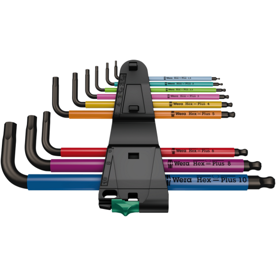 Набір кольорових шестигранників Wera 1.5-10мм 9од., подовж., різнокольорові, з пристроєм для намагнічення, 05022089001 Одеса