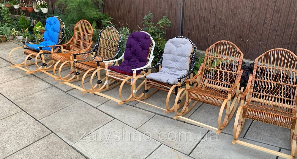 Крісло-гойдалка плетені з ротанга та лози Київ - фото 8
