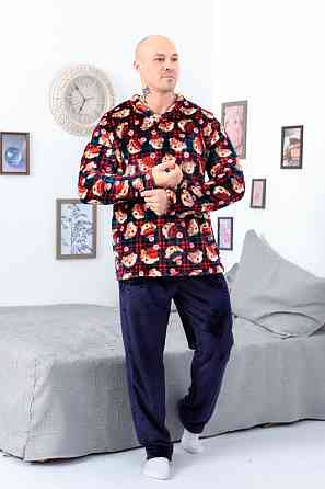 Піжама чоловіча, хатній чоловічий комплект, махра, топ Київ