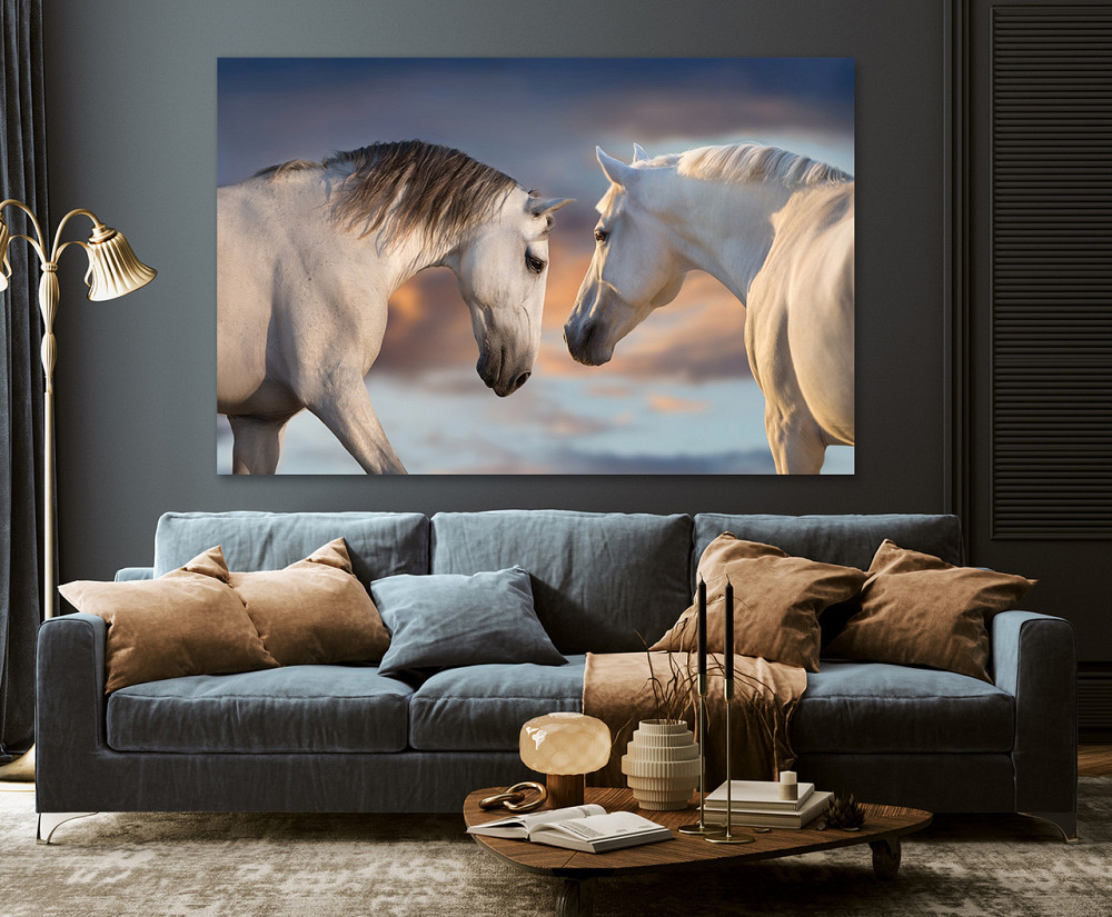 Картина полотно у вітальню / спальню   Пара конів   MLP_267 ( 60х30см ) 80x120 см Київ - фото 3