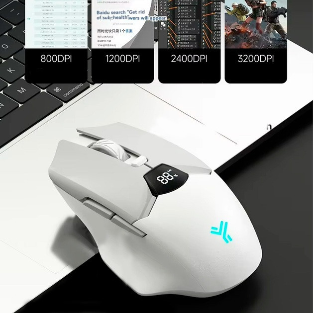 Мишка Бездротова Ігрова SX01 600 мАг Bluetooth DPI для Пк і ноутбуків Біла Коломыя - изображение 7