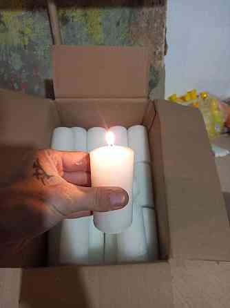 Свеча хозяйственная парафиновая 10×5 см (160 г) — белая толстая свеча для дома, декора и освещения Харьков