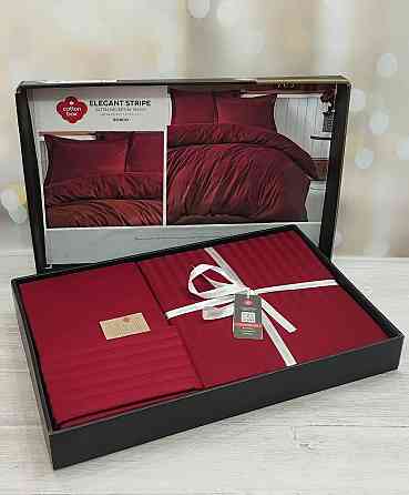 Постільна білизна у смужку (подарунковий набір) (р240х260) (Туреччина) Одеса