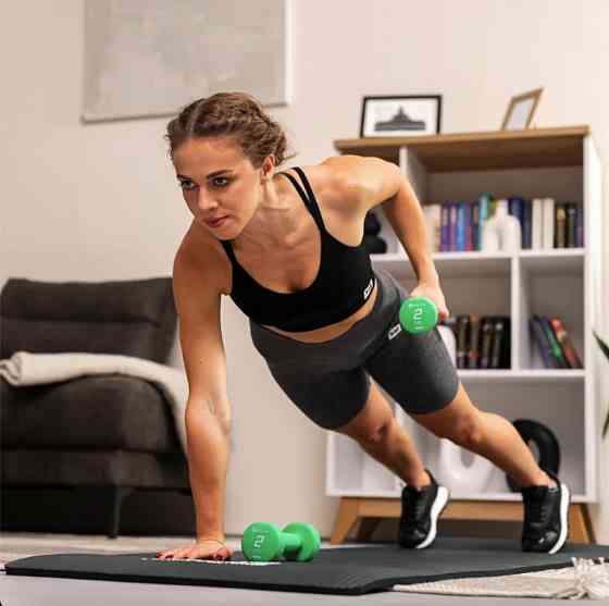 Неопреновые гантели Hop-Sport HS-V020DR 2 по 2 кг зеленые для фитнеса и тренировок Киев