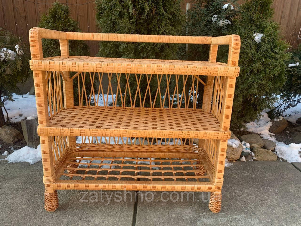 Полка для обуви из лозы на 3 яруса натурального цвета Киев - изображение 6