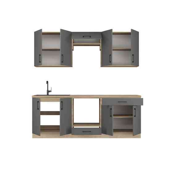 Кухня модульна Эверест Оптима набор №8 Графит 2,2 м (без столешницы) (DTM-5722) Львов