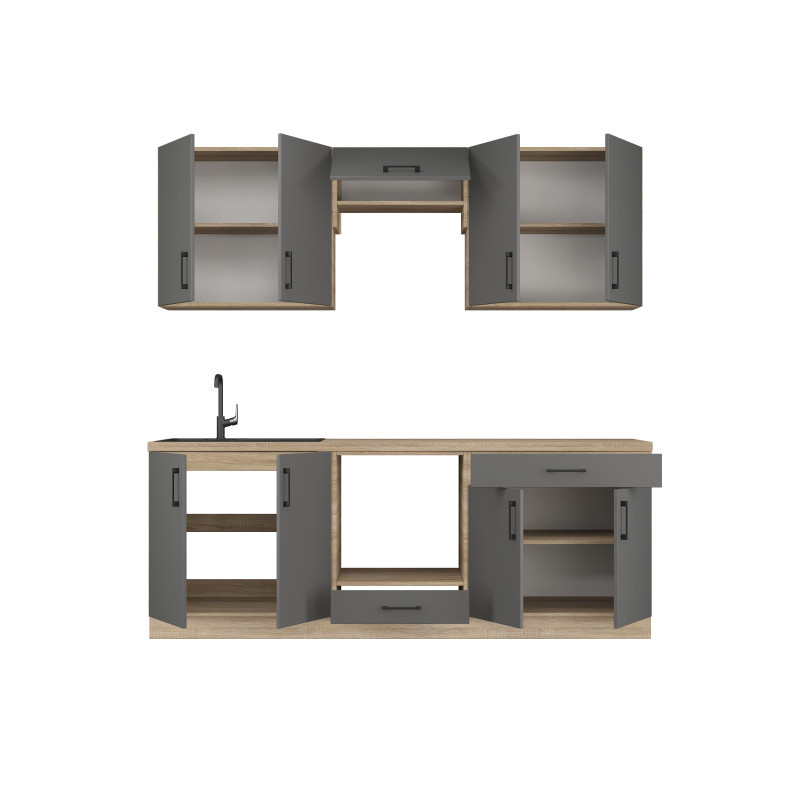 Кухня модульна Эверест Оптима набор №8 Графит 2,2 м (без столешницы) (DTM-5722) Львов - изображение 3