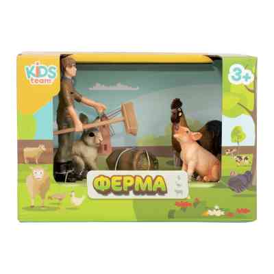 Фигурка Kids Team набор Ферма фермер, петух, кролик, поросёнок (Q9899-T7_5) Винница