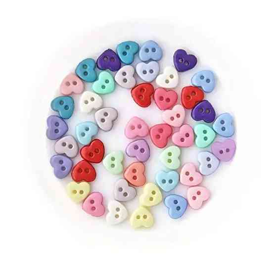 Гудзики сердечка мікс 100 шт для рукоділля та декору Київ