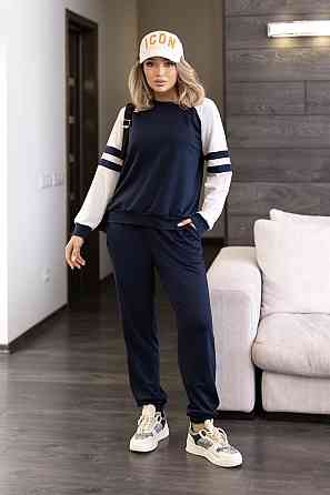Прогулянковий костюм у спортивному стилі "Marvin" | Норма і батал Темно-синій, 46-48 Київ