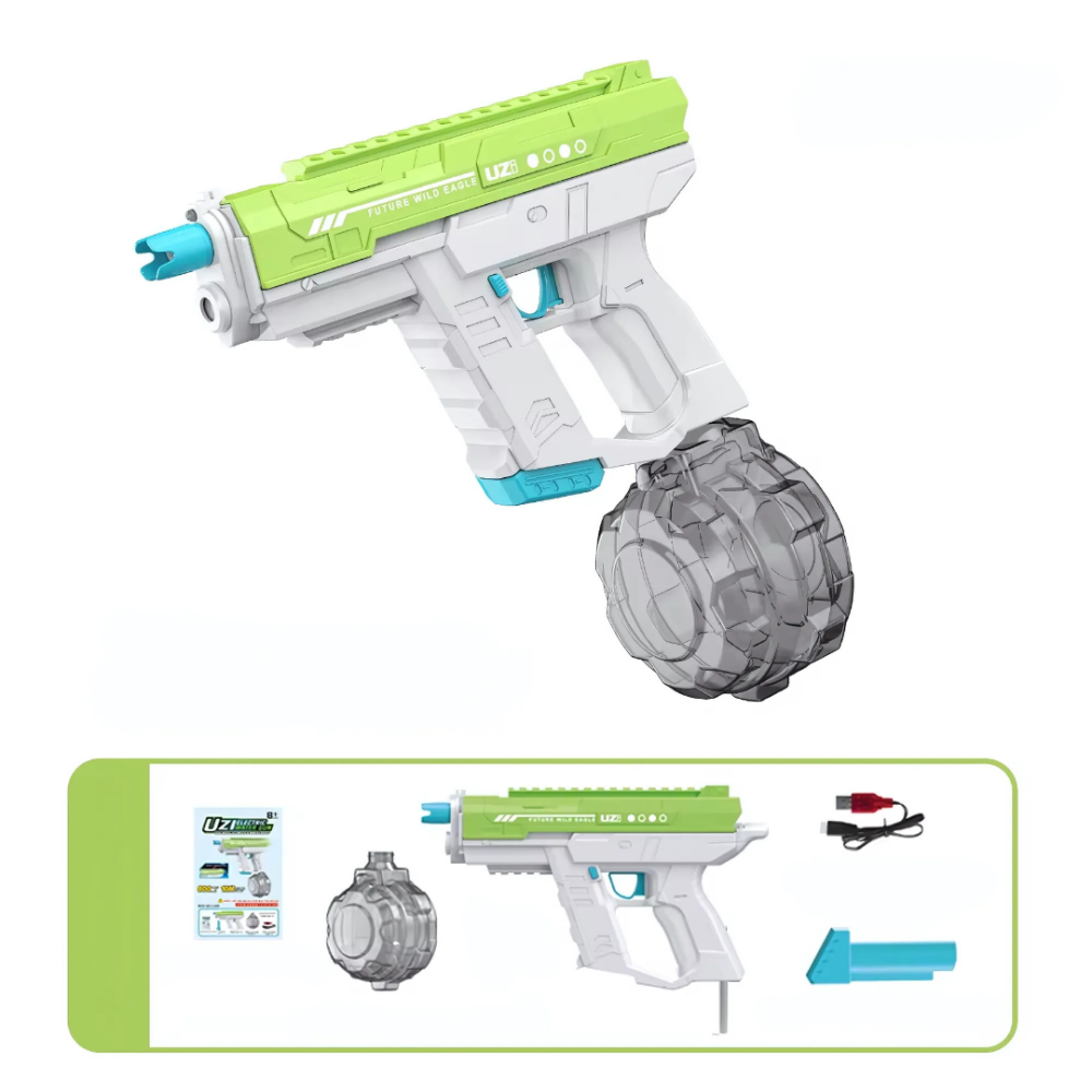 Водний пістолет, електричний бластер для дітей, водний пістолет з автоматичним наповненням водою, зелений Кам'янець-Подільський - фото 6