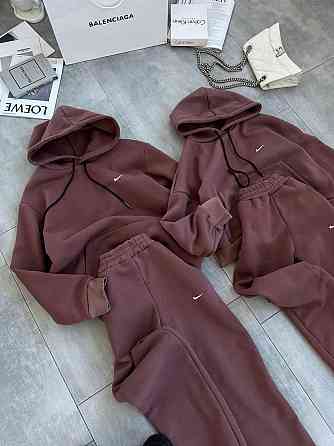 Жіночий трендовий костюм-двійка тринитка на флісі Шоколад, 42/44 Одеса