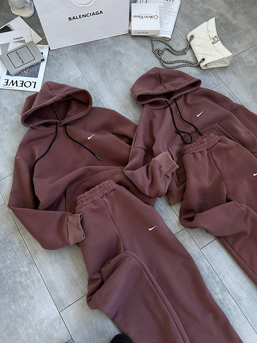 Жіночий трендовий костюм-двійка тринитка на флісі Шоколад, 42/44 Одеса - фото 1