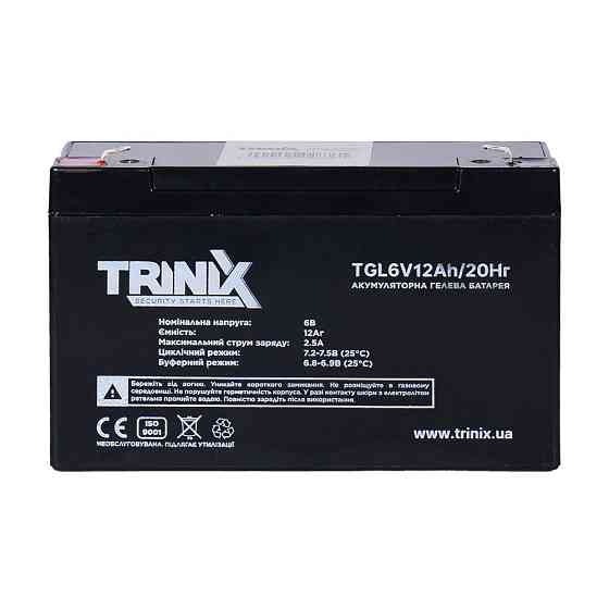 Акумуляторна батарея гелева 6В 12Аг Trinix TGL6V12Ah/20Hr GEL (44-00073) Київ