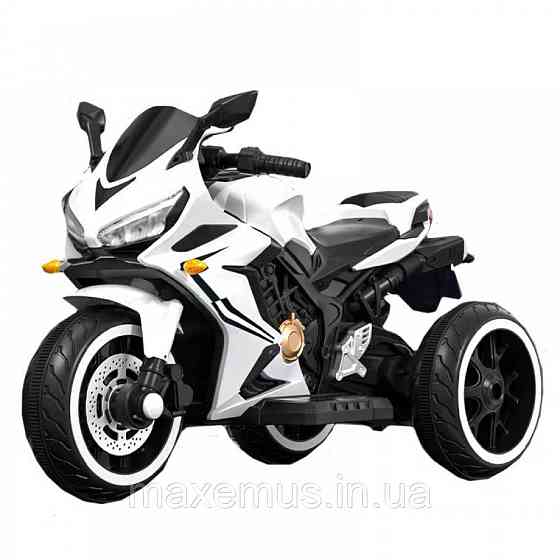 Электромотоцикл детский на аккумуляторе 3-х колесный SPOKO N-518 электрический мотоцикл для детей белый Мостиська