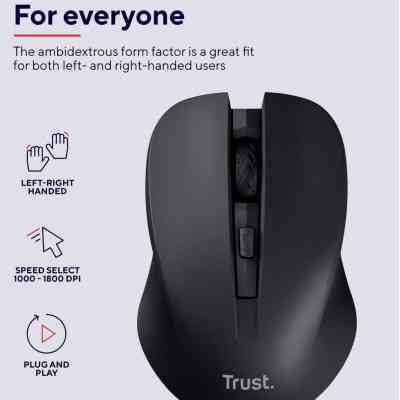 Мышка Trust Mydo Silent Wireless Black (25084) Винница