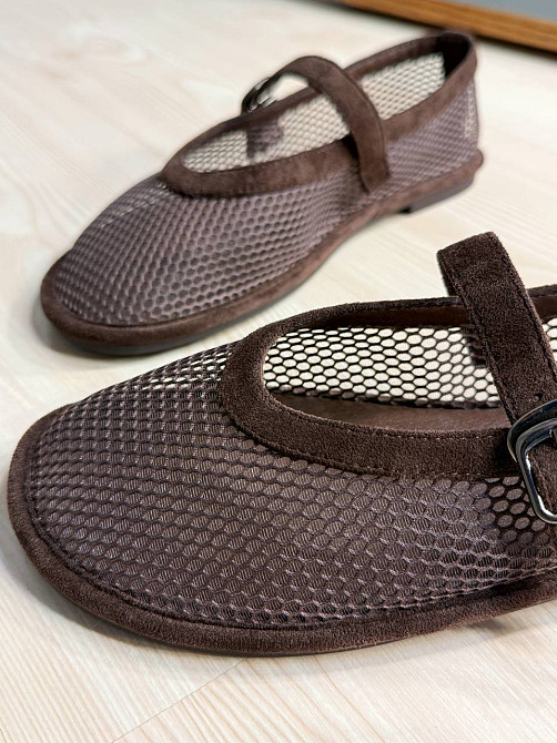 Балетки жіночі Meideli W5231-8 Mary Jane сітка з ремінцем коричневі, 40, 25,5 см Київ - фото 3