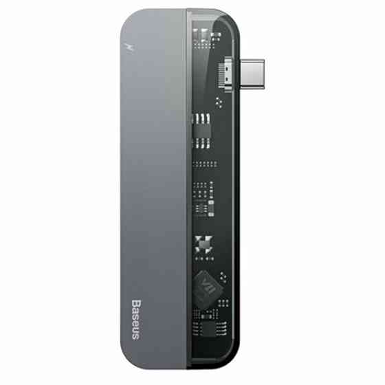 USB-Hub Baseus Transparent Series Type-C Multifunctional HUB Adapter Deep gray Киев