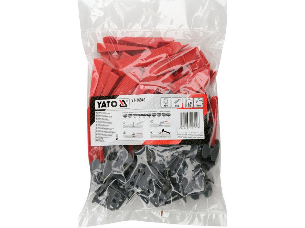 Клипсы и клинья СВП для выкладки плитки YATO к шву- 2 мм, плитка t≤ 14 мм. 50 + 50 шт. [15] Одесса - изображение 1