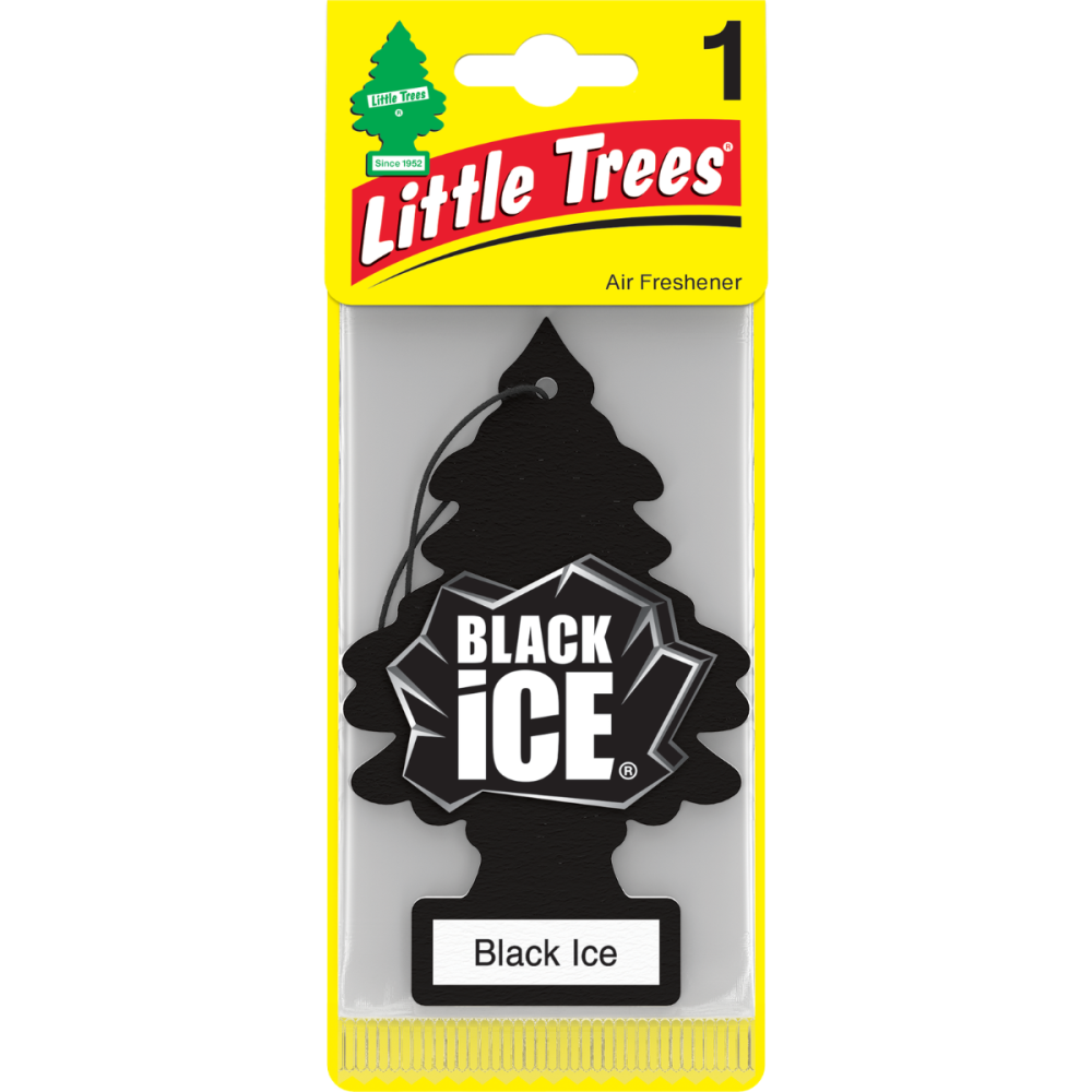 LITTLE TREES Black Ice 7892 — Ароматизатор "Чорний лід" Ялинка | Легендарний мужній парфумерний аромат Ковель - фото 1