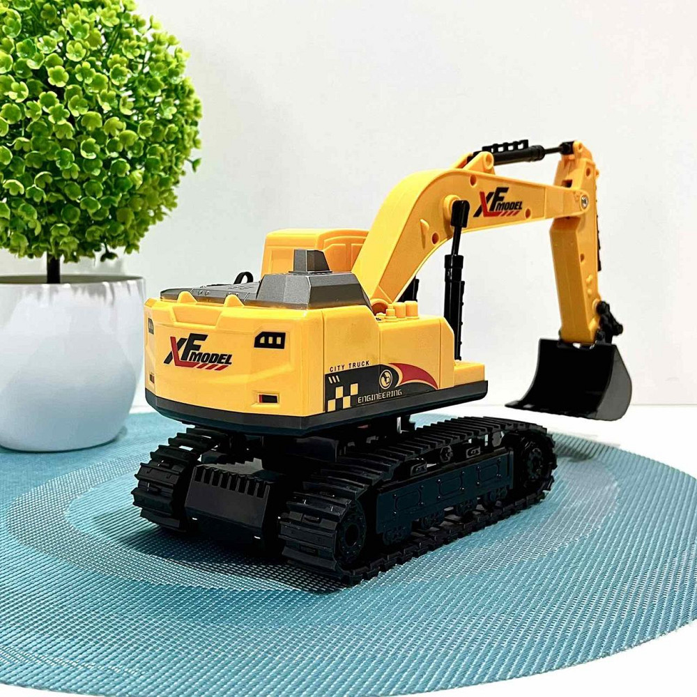 Екскаватор гусеничний на радіокеруванні 30см світло пара/дим рухомий ківш Жовто-чорний (789-410B) Чернігів - фото 7