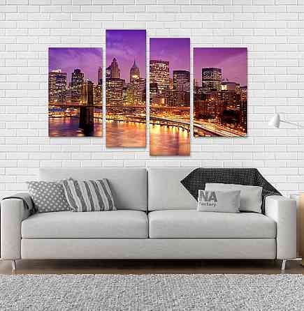 Модульна картина Нічне Місто Art-74_4 Київ